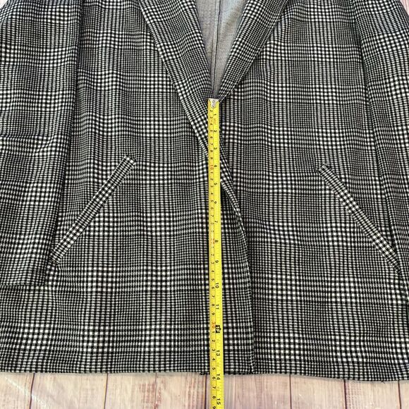 NWOT Marty M Women’s Jacket Plaid Rayon Tweed Color Black and White Size 2X - Picture 3 of 10